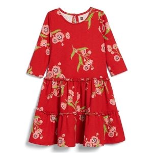 Tea Collection Rowan Tiered Dress - Red Lantern